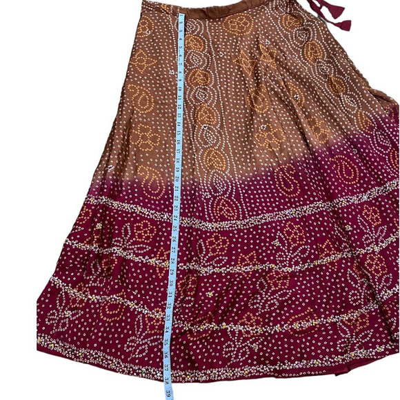 Women's Red & Brown India Lengha, Chanya Choli (~L) - Picture 7 of 13